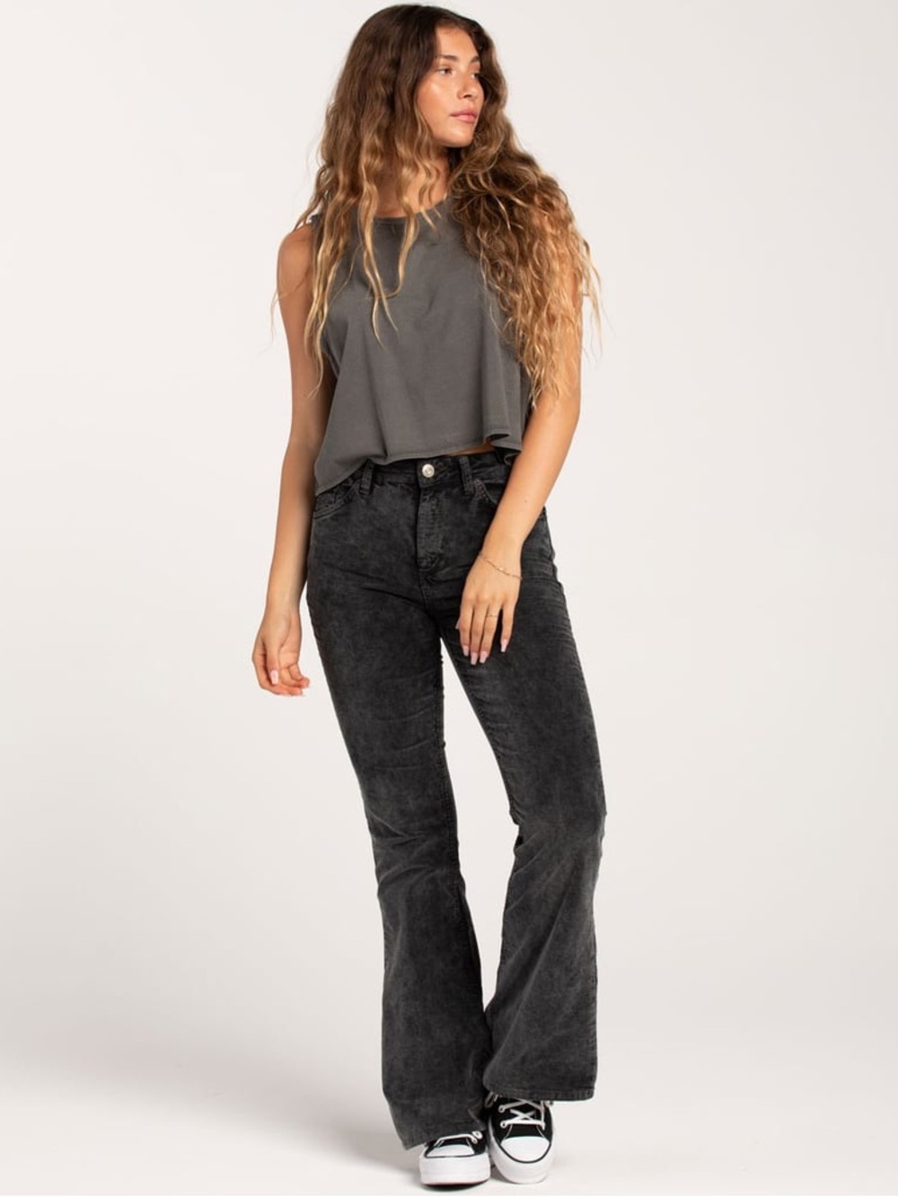 BDG Urban Outfitters Cord Flare Womens Pants Black Grey Corduroy Fall